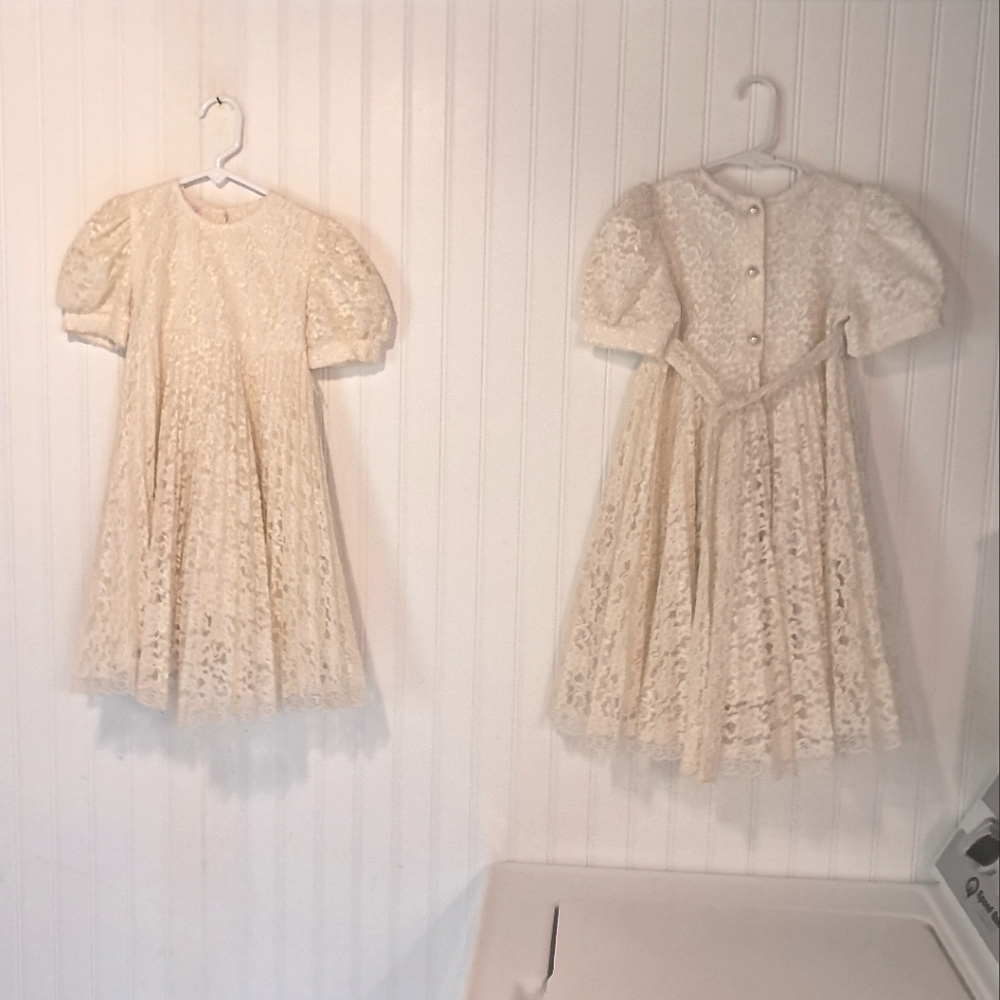Sweet KIDS Vintage Lace Dresses, Victorian Cream 3t 5t
